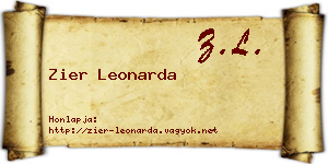 Zier Leonarda névjegykártya